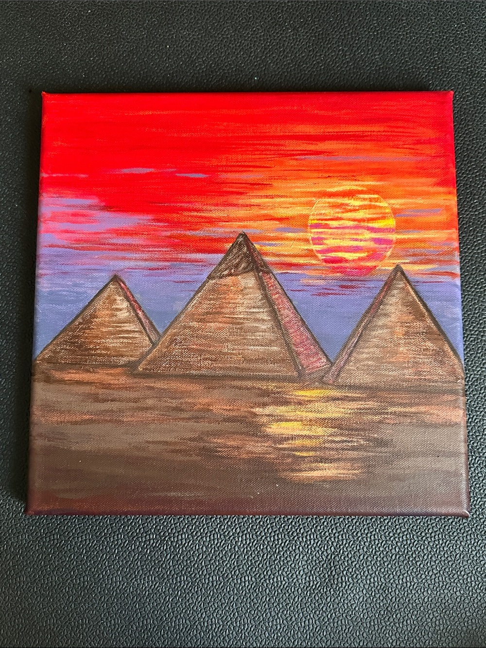 Handmade acrylic NWOT painting. Original artwork “Giza Sunset” on 8”x10” canvas